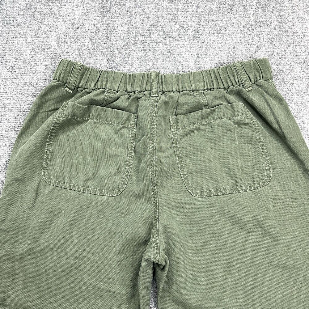 J Crew Pants Womens Size 8 Cropped Lyocell Linen Blend Stretch Waist Green - Picture 4 of 10